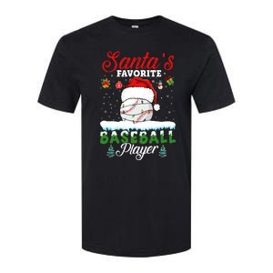 SantaS Favorite Baseball Player Christmas Baseball Softstyle CVC T-Shirt