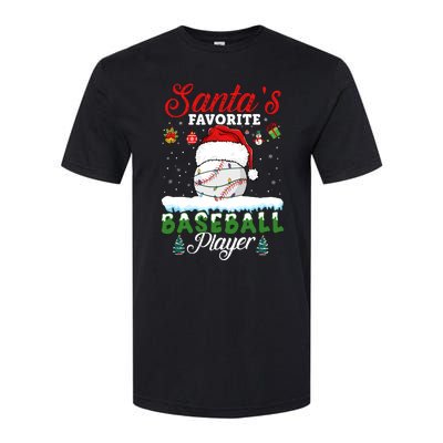 SantaS Favorite Baseball Player Christmas Baseball Softstyle CVC T-Shirt