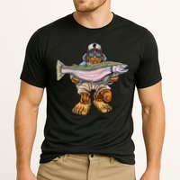 Steelhead Fishing Bigfoot Trout River Fisherman Cooling Performance Crew T-Shirt