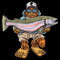 Steelhead Fishing Bigfoot Trout River Fisherman Cooling Performance Crew T-Shirt