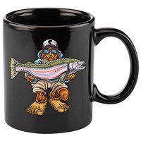 Steelhead Fishing Bigfoot Trout River Fisherman 11oz C Handle Ceramic Mug