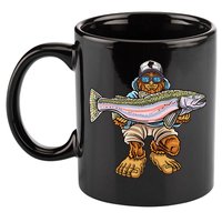 Steelhead Fishing Bigfoot Trout River Fisherman 11oz C Handle Ceramic Mug