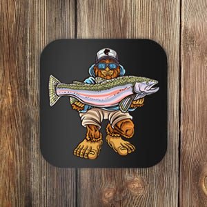 Steelhead Fishing Bigfoot Trout River Fisherman Coaster