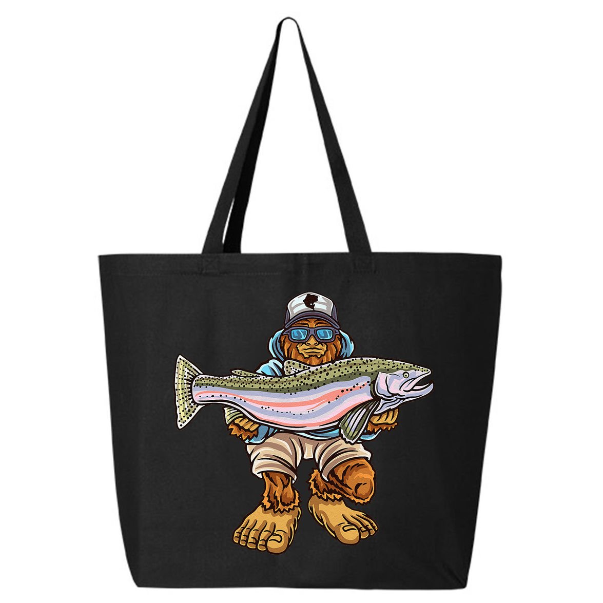 Steelhead Fishing Bigfoot Trout River Fisherman 25L Jumbo Tote