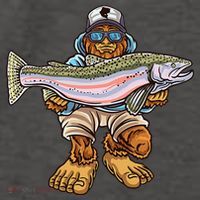 Steelhead Fishing Bigfoot Trout River Fisherman Vector Backpack