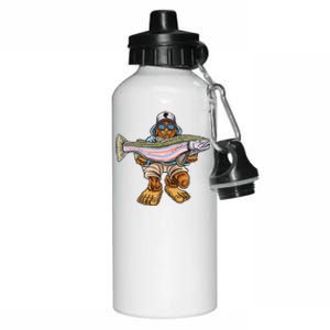 Steelhead Fishing Bigfoot Trout River Fisherman Aluminum Water Bottle