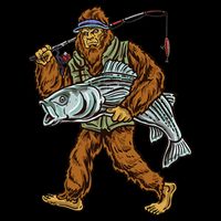Striper Fishing Bigfoot Striped Bass Fishermen Hoodie