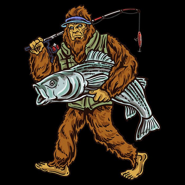 Striper Fishing Bigfoot Striped Bass Fishermen Hoodie