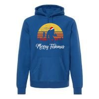 Sasquatch Funny Bigfoot Fishing Christmas Merry Fishmas Meaningful Gift Premium Hoodie