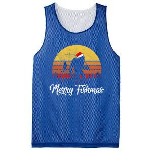 Sasquatch Funny Bigfoot Fishing Christmas Merry Fishmas Meaningful Gift Mesh Reversible Basketball Jersey Tank