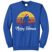 Sasquatch Funny Bigfoot Fishing Christmas Merry Fishmas Meaningful Gift Tall Sweatshirt