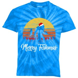 Sasquatch Funny Bigfoot Fishing Christmas Merry Fishmas Meaningful Gift Kids Tie-Dye T-Shirt