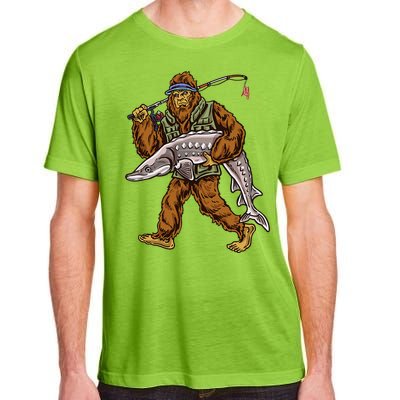 Sturgeon Fishing Bigfoot Fishermen Adult ChromaSoft Performance T-Shirt