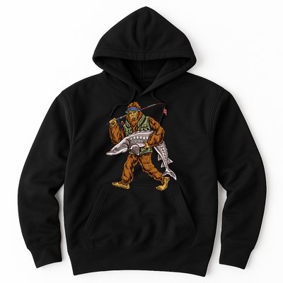 Sturgeon Fishing Bigfoot Fishermen Hoodie