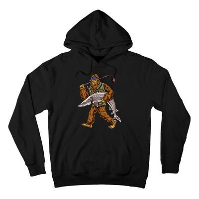 Sturgeon Fishing Bigfoot Fishermen Tall Hoodie