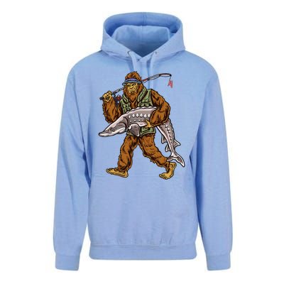 Sturgeon Fishing Bigfoot Fishermen Unisex Surf Hoodie