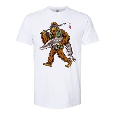 Sturgeon Fishing Bigfoot Fishermen Softstyle CVC T-Shirt