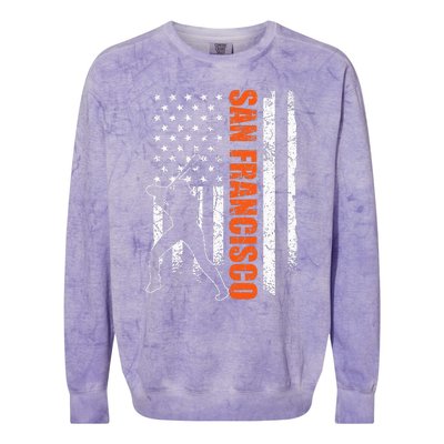 San Francisco Baseball Flag Usa Colorblast Crewneck Sweatshirt