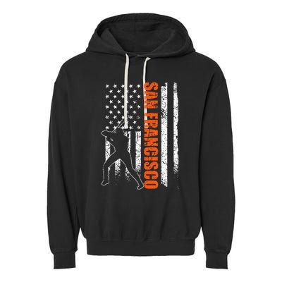 San Francisco Baseball Flag Usa Garment-Dyed Fleece Hoodie