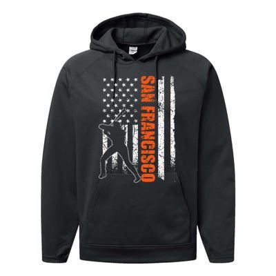 San Francisco Baseball Flag Usa Performance Fleece Hoodie