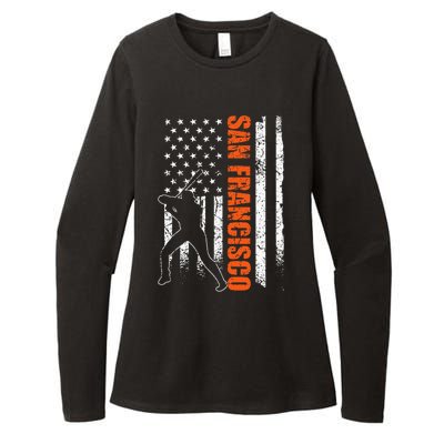 San Francisco Baseball Flag Usa Womens CVC Long Sleeve Shirt