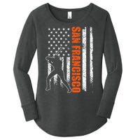 San Francisco Baseball Flag Usa Women's Perfect Tri Tunic Long Sleeve Shirt