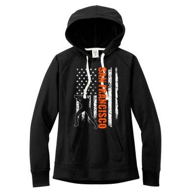 San Francisco Baseball Flag Usa Women's Fleece Hoodie