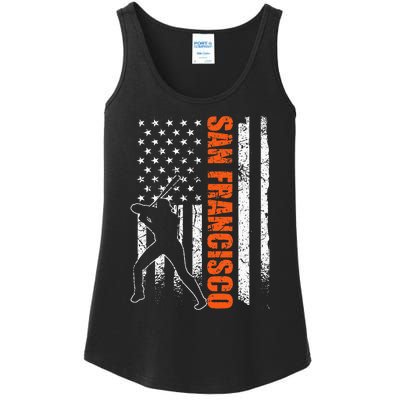 San Francisco Baseball Flag Usa Ladies Essential Tank