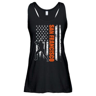 San Francisco Baseball Flag Usa Ladies Essential Flowy Tank