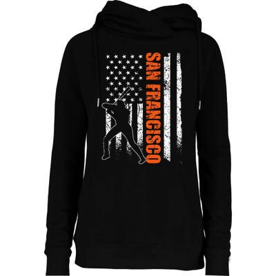 San Francisco Baseball Flag Usa Womens Funnel Neck Pullover Hood