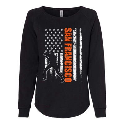 San Francisco Baseball Flag Usa Womens California Wash Sweatshirt