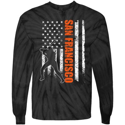 San Francisco Baseball Flag Usa Tie-Dye Long Sleeve Shirt