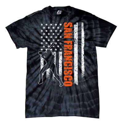 San Francisco Baseball Flag Usa Tie-Dye T-Shirt