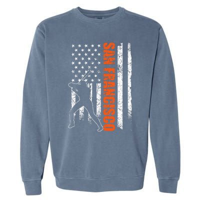 San Francisco Baseball Flag Usa Garment-Dyed Sweatshirt