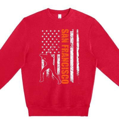 San Francisco Baseball Flag Usa Premium Crewneck Sweatshirt