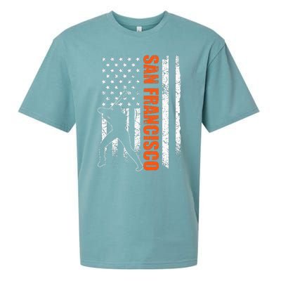 San Francisco Baseball Flag Usa Sueded Cloud Jersey T-Shirt