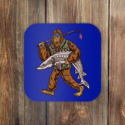 Sturgeon Fishing Bigfoot Fisher Gift Coaster