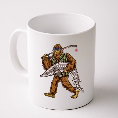 Sturgeon Fishing Bigfoot Fisher Gift Coffee Mug