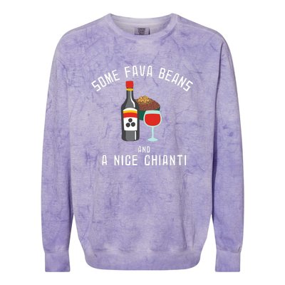 Some Fava Beans And A Nice Chianti Funny 90s Colorblast Crewneck Sweatshirt