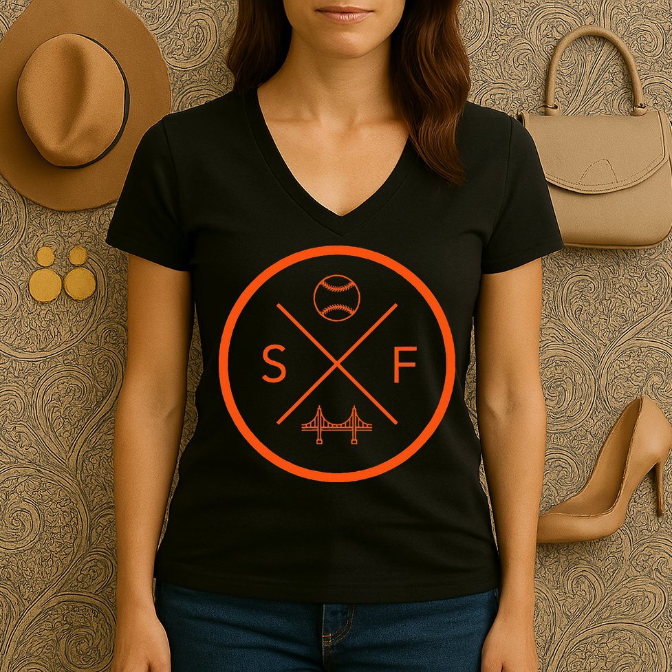 San Francisco Baseball Sf California Women's V-Neck T-Shirt