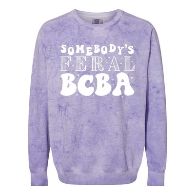 Somebody’S Feral Behavior Analyst Colorblast Crewneck Sweatshirt