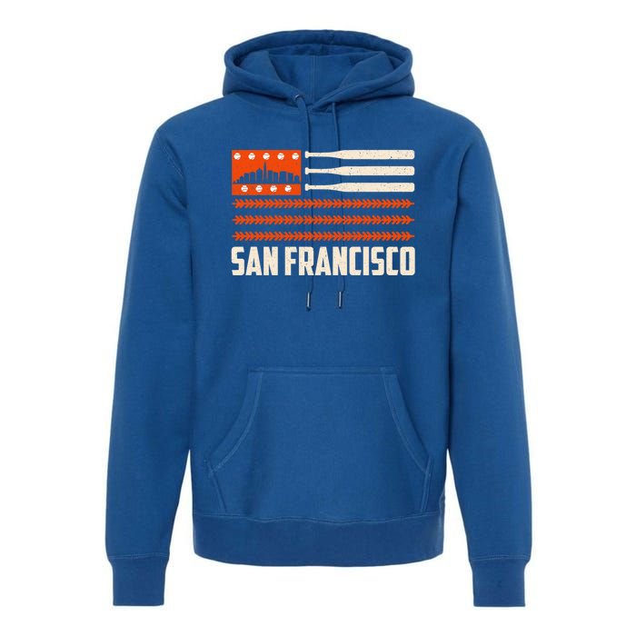 San Francisco Baseball Flag Patriotic Vintage Gift Premium Hoodie