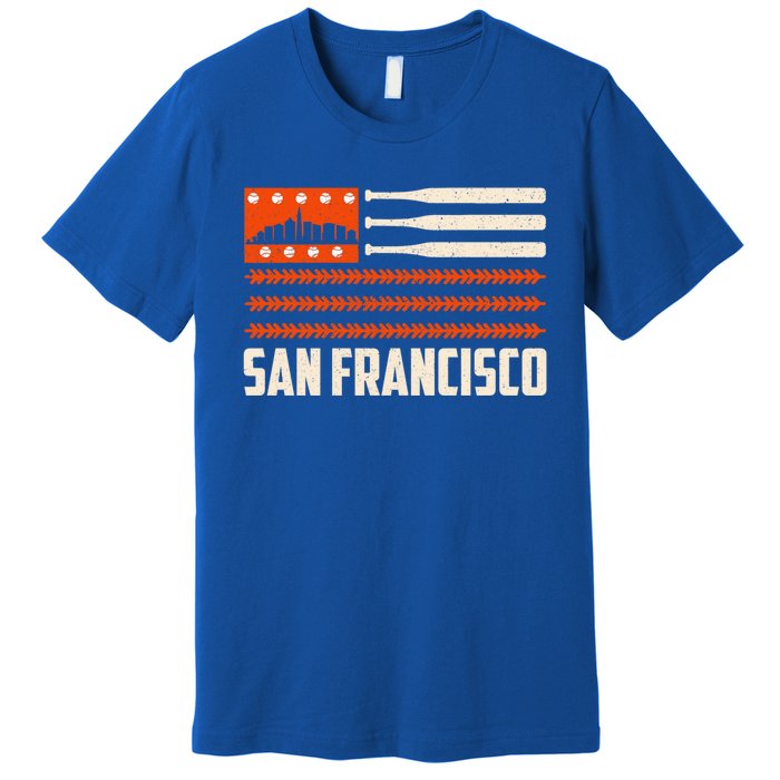 San Francisco Baseball Flag Patriotic Vintage Gift Premium T-Shirt