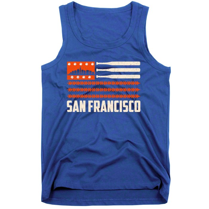 San Francisco Baseball Flag Patriotic Vintage Gift Tank Top