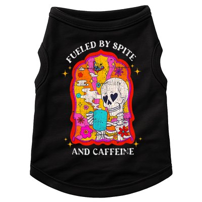 Skeleton Fueled By Spite And Caffeine Doggie Tank