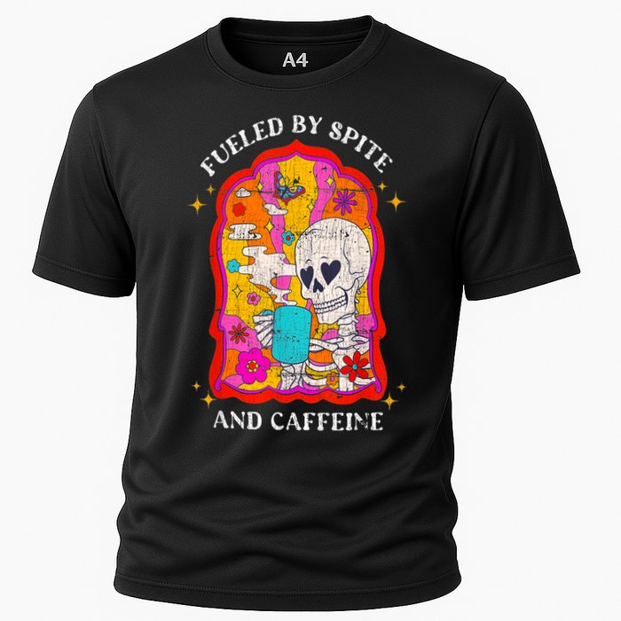 Skeleton Fueled By Spite And Caffeine Performance Shirt