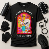 Skeleton Fueled By Spite And Caffeine Performance Shirt