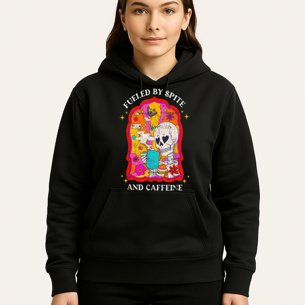 Skeleton Fueled By Spite And Caffeine Hoodie