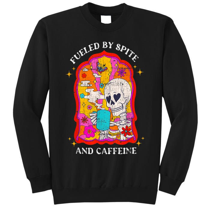 Skeleton Fueled By Spite And Caffeine Sweatshirt