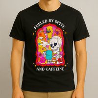 Skeleton Fueled By Spite And Caffeine T-Shirt